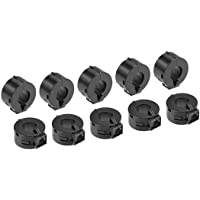 sourcing map Ferrita Núcleos Anillo Enganchable RFI EMI Ruido Supresión Filtro Clip cable 10uds Negro 15mm